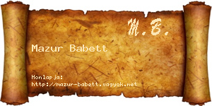 Mazur Babett névjegykártya